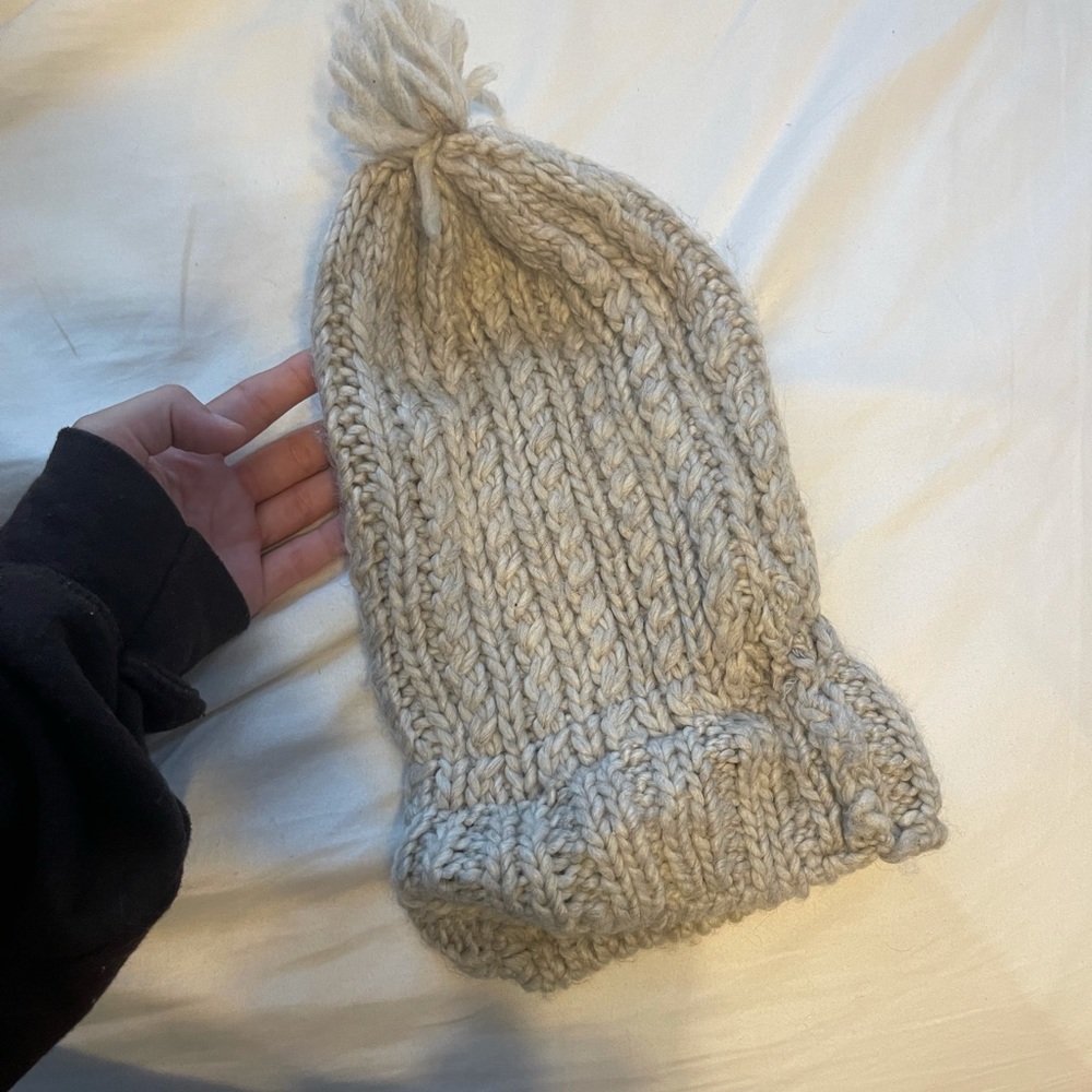 cute cream beanie